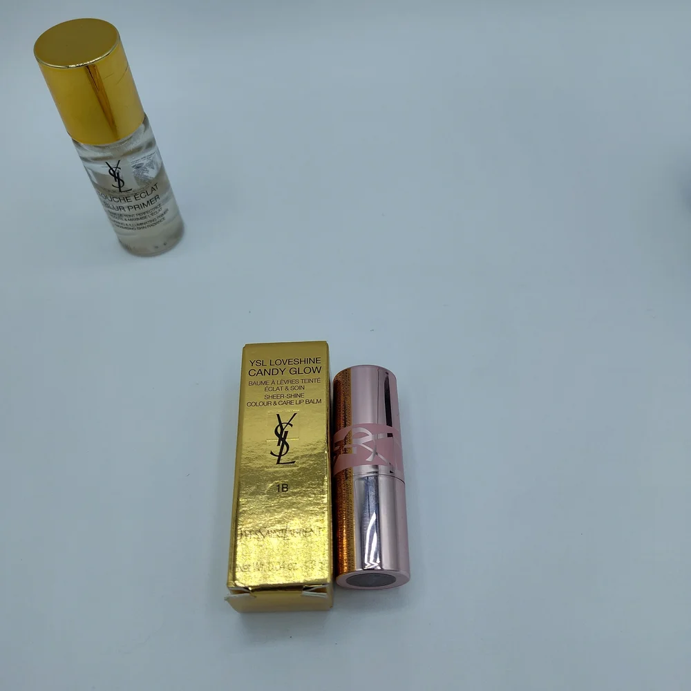 YSL Candy Glow Lip Balm 1B + Touche Éclat Blur Primer + YSL Beauty Sponge Set - Picture 5 of 9